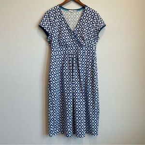 Boden white and blue summer dress Size: 12 Long